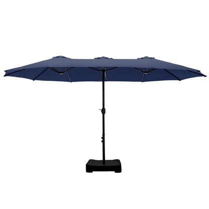 Nyasia 15 Ft X 9 Ft Rectangular Market Umbrella with Base