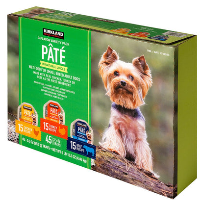 Pate Wet Dog Food Variety Pack, 3.5 Oz, 45-Count