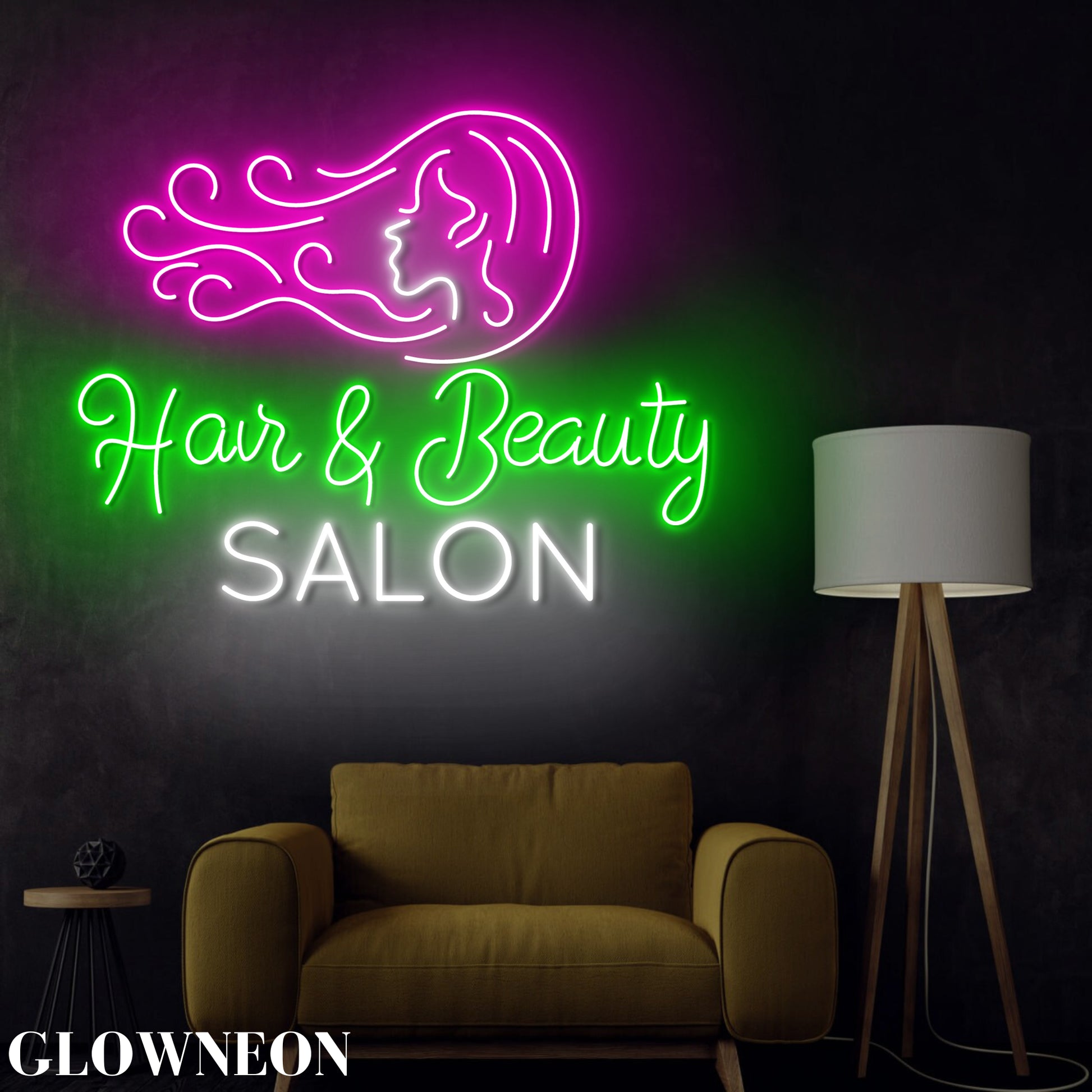 Hair & Beauty Salon Neon Signboard, Beauty Hair Salon Decor